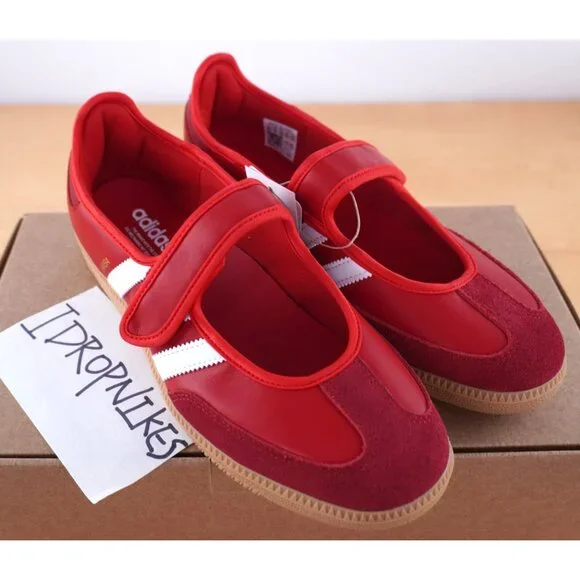 Adidas Samba Jane Red/White Scarlet Gum Women's Shoes - Picture 6 of 10